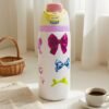 OWALA 32OZ Water Bottle With Straw, Insulated Stainless Steel Tumbler, 24hrs Cold, Lock Lid, for Sports Travel School，Style: Bow