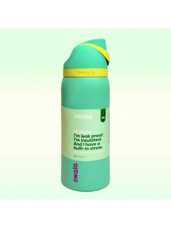 OWALA 32OZ Water Bottle With Straw, Insulated Stainless Steel Tumbler, 24hrs Cold, Lock Lid, for Sports Travel School