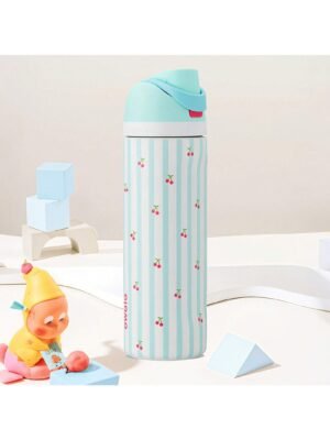 OWALA 32OZ Water Bottle With Straw, Insulated Stainless Steel Tumbler, 24hrs Cold, Lock Lid, for Sports Travel School, Style: Blue cherry