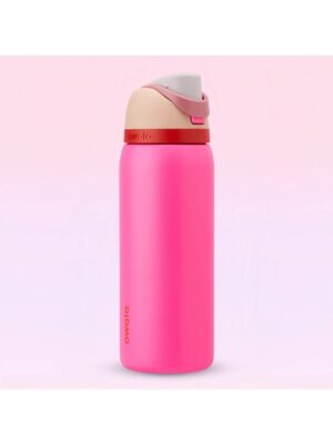 OWALA 32OZ Water Bottle With Straw, Insulated Stainless Steel Tumbler, 24hrs Cold, Lock Lid, for Sports Travel School, Style: Blue cherry