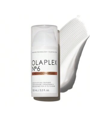 Olaplex No. 6 Bond Smoother, Leave-In Styling Hair Cream Treatment, Smooths, Conditions, & Strengthens, Frizz Control for Up to 72 Hours, For All Hair Types, 3.3 fl oz