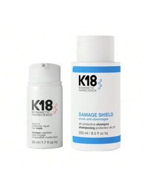 K18 Damage Shield Protective Shampoo + Leave-In Molecular Hair Mask, Reduces Frizziness & Tangles, Maintains Hair Health, Repairs Dry or Damaged Hair