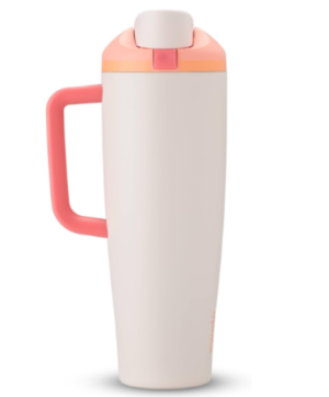 Owala FreeSip Tumbler - Stainless Steel-40-oz.-Orange/Tan(Sparkling Sherbet)
