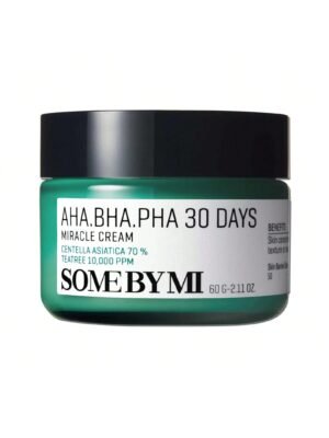 AHA BHA PHA 30 Days Miracle Cream - 2.02oz, 60ml - Mild Exfoliating Salicylic Acid & Centella Face Moisturizer for All Skin Types - Daily Soothing & Clarifying Face Cream - Korean Skin Care