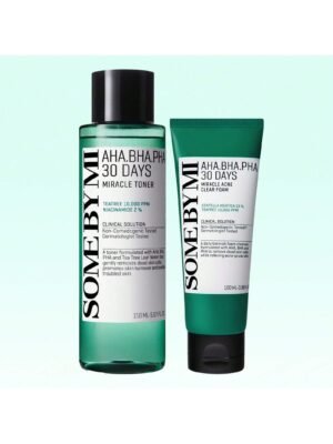 AHA BHA PHA Duo Set: Cleanser 100ml + Toner 150ml - Salicylic Acid & Niacinamide - Oil Control & pH Balancing | Hydrating Clarifying Kit | K-Beauty Skincare Set