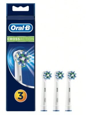 Cross Action Electric Toothbrush Replacement Brush Heads Refill, 3 Count, White