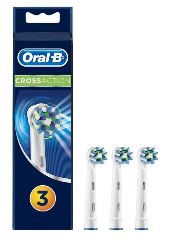 Cross Action Electric Toothbrush Replacement Brush Heads Refill, 3 Count, White