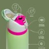 OWALA 32OZ Water Bottle With Straw, Insulated Stainless Steel Tumbler, 24hrs Cold, Lock Lid, for Sports Travel School, Style: Blue cherry