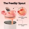 Owala FreeSip Sway Insulated Stainless Steel Water Bottle with Two-Way Spout, Built-In Straw and Bucket Handle, Made for Travel, School, and Sports, 30oz, BPA Free, Leak Proof, Sparkling Sherbet