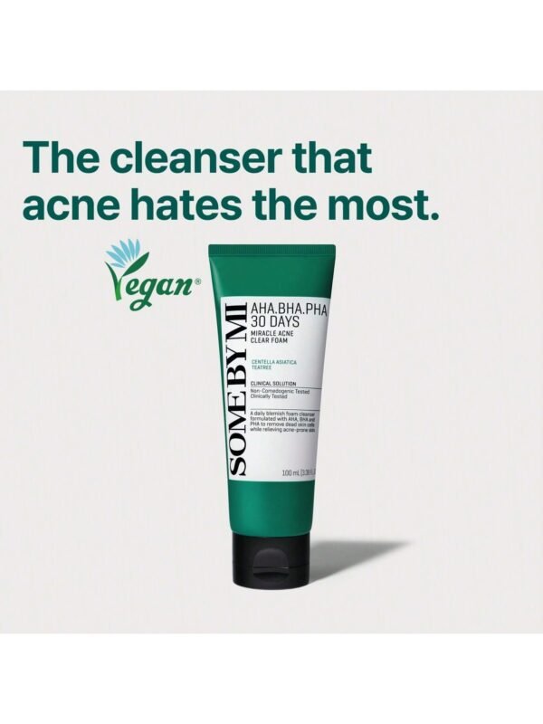 30 Days Miracle Set: AHA BHA PHA Clear Body Cleanser (400ml) + Clear Foam (100ml) – Korean Skin Care with Salicylic Acid & Tea Tree, Daily Deep Cleansing, Creates smooth skin