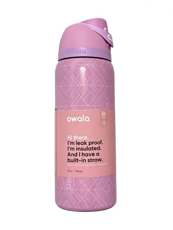 OWALAFreeSip NEW Original 32OZ Insulated Stainless Steel Water Bottle With Straw Sports Water Bottle