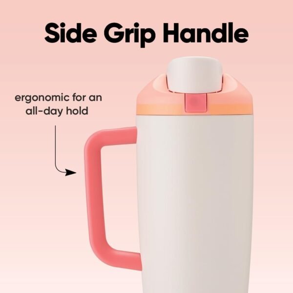 Owala FreeSip Tumbler - Stainless Steel-40-oz.-Orange/Tan(Sparkling Sherbet)