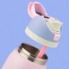 OWALA 32OZ Water Bottle With Straw, Insulated Stainless Steel Tumbler, 24hrs Cold, Lock Lid, for Sports Travel School，Color: Light pink