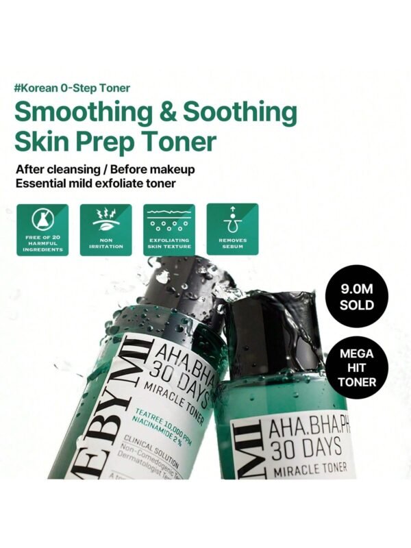 Skincare Set: AHA BHA PHA 30 Days Miracle Toner (150ml) + Retinol Intense Reactivating Serum (30ml) – Refines Skin Texture,Korean Skin Care with Salicylic Acid, 2% Niacinamide, Bakuchiol, Suitable for All Skin Types