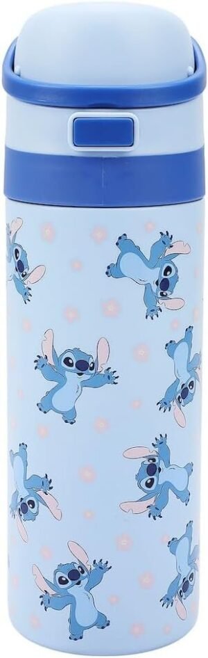 Disney Lilo & Stitch All-Over Stitch Print Blue 24 Oz Stainless Steel Water Bottle