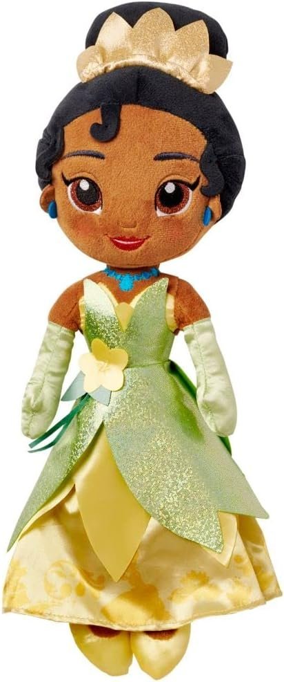 Disney Official Princess Plush Doll, Tiana, Medium 14 Inches, Soft Plushy with Embroidered Features, Princess Toys for Girls, Disney Dolls, Stuffed Animals for Girls