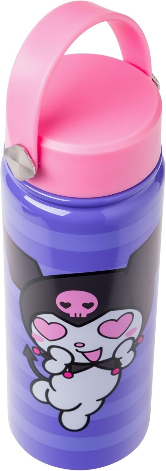 Sanrio Hello Kitty and Friends Featuring Kuromi Stainless Steel Water Bottle with Swivel Handle, 20 Ounces