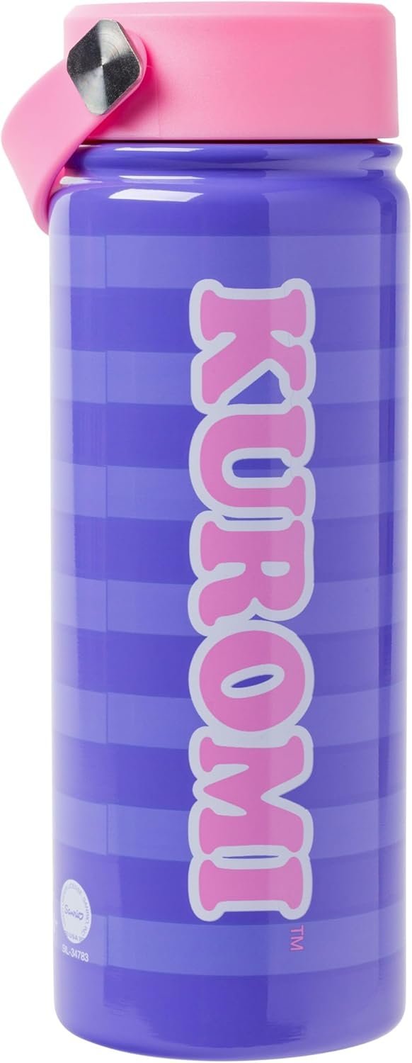 Sanrio Hello Kitty and Friends Featuring Kuromi Stainless Steel Water Bottle with Swivel Handle, 20 Ounces