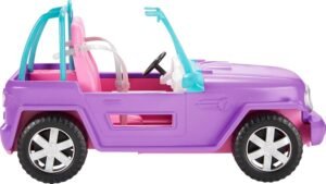 Barbie Off-Road Vehicle, Purple with Pink Seats and Rolling Wheels, 2 Seats, Gift for 3 to 7 Year Olds