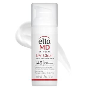 EltaMD UV Clear Face Sunscreen SPF 46, Oil-Free Sunscreen with Zinc Oxide, Dermatologist Recommended