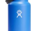 Hydro Flask Water Bottle - Insulated Stainless Steel - Wide Mouth Flex Straw Lid, Non Spill, Leakproof and Refillable in 32 Oz Beachplum