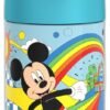 Disney Water Bottle with Straw - 12 Ounce - Kids Stainless Steel Vacuum Insulated Water Bottle with Lid, Mickey Mouse