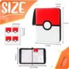 POKEMON Card Binder 4 Pocket, Trading Card Holder Fits 400 Cards With 50 Removable Sleeves, Portable Collection Card Ablum, Game Card Case book With Zipper for Gift, Red