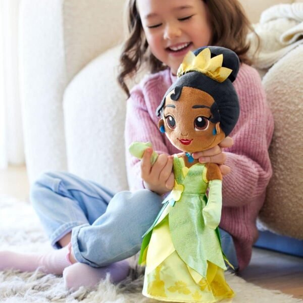 Disney Official Princess Plush Doll, Tiana, Medium 14 Inches, Soft Plushy with Embroidered Features, Princess Toys for Girls, Disney Dolls, Stuffed Animals for Girls