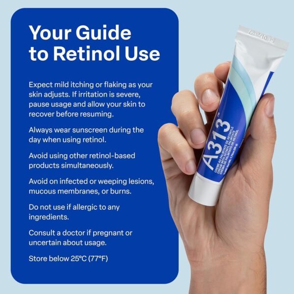 A313 French Pharmacy Vitamin A (Retinoids) Lightweight Face Cream for Anti-Aging, Reduce Wrinkles, Prevents Acne Breakouts, and Hyperpigmentation - Skincare for Smooth, Radiant Skin - 50g Cream