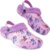 Disney Stitch Clogs for Women Winter Fleece Lining Warm Slip On Sandals Outdoor Garden Shoes with Strap Gifts for Women
