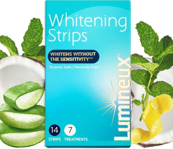 Lumineux Teeth Whitening Strips Kit -7 Treatments - Peroxide Free - Enamel Safe for Whiter Teeth - Whitening Without The Sensitivity - Dentist Formulated - Sensitivity Free