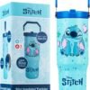 Disney Get Trend Disney Stitch Tumbler with Straw 30oz Kids Teens Insulated Cup with Lid Handle Travel Mug Cups with Lids for School Sports Gifts for Kids (Blue Stitch)
