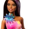 Barbie Mermaid Toy Dolls with Surprise Magic Blooming Flowers Feature, Ombre Tails, Pearl Headband Accessory & Long Brown Hair with Purple Highlights