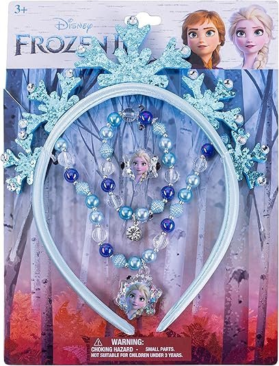 Disney Frozen Princess Dress Up Accessory Set - Jewelry Set - Princess Elsa Tiara Set - Giftable Box - Birthday Gifts For Girls - Holidays Gift - Girl Toys Dress Up Kit - Ages 3+