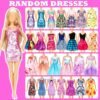 138 Pcs Doll Clothes and Accessories, 5 Wedding Gowns 9 Fashion Dresses 3 Tops 3 Pants 3 Bikini Swimsuits 20 Shoes for 11.5 inch Doll Christmas Stocking Stuffers Girls Gift Age 5-7 8-10