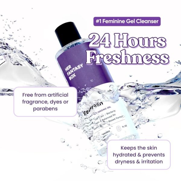 Her Fantasy Box | Refresh pH Balancing Shower Gel - Natural Feminine Hygiene Solution for Gentle Cleansing, Odor Control, and Skin Nourishment - pH-Balanced Formula for All Skin Types (8 oz)