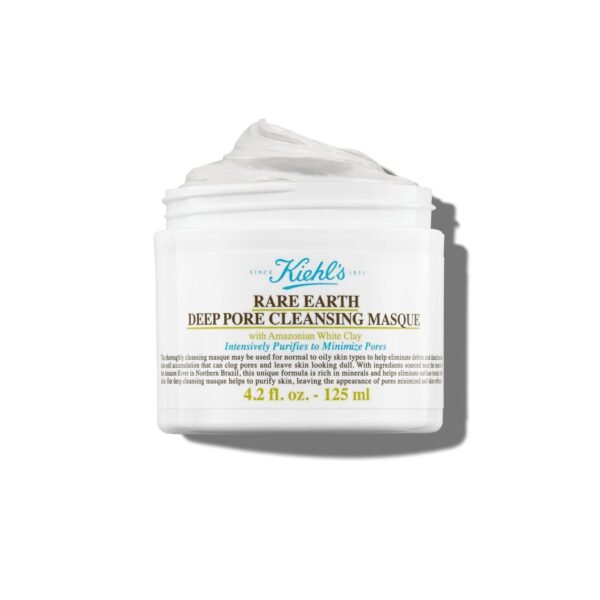 Kiehl's Rare Earth Deep Pore Cleansing Face Mask, Pore Minimizer Face Mask with Clay, Minimizes Blackheads and Acne, Detox Skincare with Amazonian White Clay & Aloe Vera