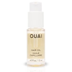 OUAI Hair Oil Travel Size - Hair Heat Protectant Oil for Frizz Control - Adds Shine and Smooths Split Ends - Color Safe Formula - Paraben, Phthalate and Sulfate Free (0.45 oz)