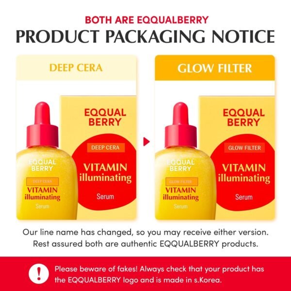 EQQUALBERRY Vitamin Illuminating Serum – Brightening Vitamin C Serum with Niacinamide | Strengthens skin barrier | Hydrates using Ceramide and Hyaluronic Acid, 1.01oz | holiday gifts / 30ml