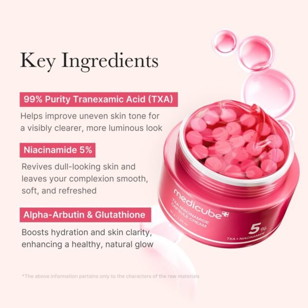 Medicube TXA+Niacinamide Capsule Cream | Dual Radiance Moisturizer, Ideal for Use After Spot Care | For Uneven Skin Tone, Texture & Hydration | 99% Pure Tranexamic Acid | Korean Skincare | 1.94oz