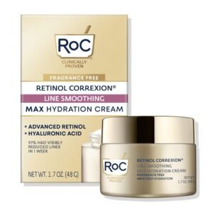 RoC Retinol Correxion Max Hydration Anti-Aging Daily Face Moisturizer with Hyaluronic Acid, Fragrance-Free, Oil Free Skin Care, 1.7 Ounces (Packaging May Vary)