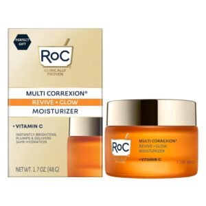 RoC Multi Correxion Revive + Glow 10% Vitamin C Moisturizer for Face, Anti-Aging Gel Cream, Instant Glow, Hypo-Allegenic, Oil-Free, 1.7 Ounces (Packaging May Vary)