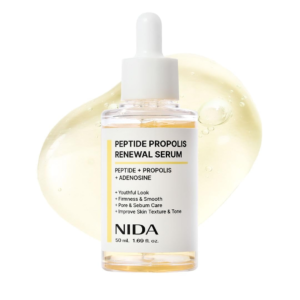 NIDA Peptide Propolis Renewal Serum | Peptide Complex, Propolis Extract, Adenosine | Youthful Look, Wrinkles, Fine Lines, Pore & Sebum Care | 1.69 fl.oz., 50ml (Updated)