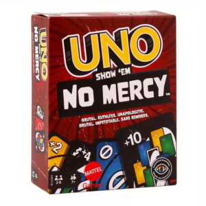 UNO NO MERCY] UNO NO MERCY Special Edition Card Game - 168 Sheets | Competitive Fun for Adults and Teens, New Twist on Classic UNO, Perfect for Breaking the Ice at Parties, Gift Idea for Gamers, Great for Collectors and Players