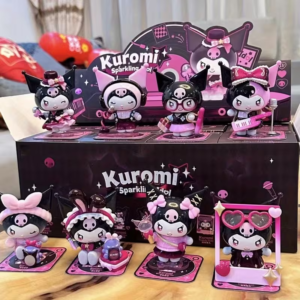 New Sanrio Kuromi Anime Figure - Cute Collectible PVC Statue with Chibi Kuromi Face for Bedside, Desk & Car Decor - Collectors Gift Suitable for 14+ Years, Christmas/Birthday Present