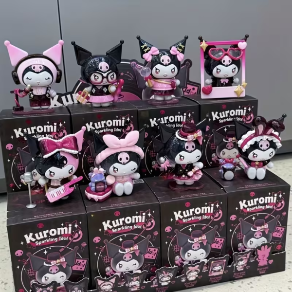 New Sanrio Kuromi Anime Figure - Cute Collectible PVC Statue with Chibi Kuromi Face for Bedside, Desk & Car Decor - Collectors Gift Suitable for 14+ Years, Christmas/Birthday Present