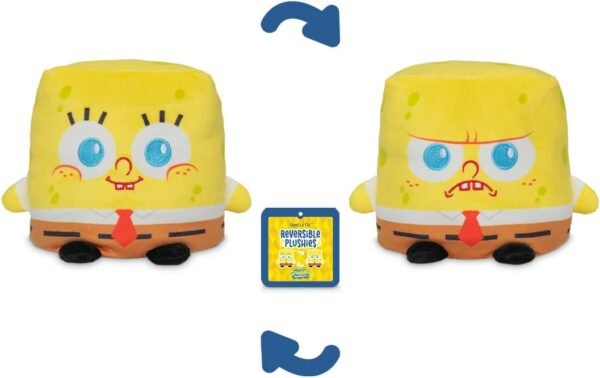 Spongebob Squarepants Spongebob 5 -Inch Two-Sided Flip Plush Toy with Embroidered Details - Cute Mini Collectible Plush for Kids, Teens, and Adults