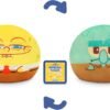 Spongebob Squarepants Squidward + Spongebob 6-Inch Two-Sided Flip Plush Toy with Embroidered Details - Cute Mini Collectible Plush for Kids, Teens, and Adults