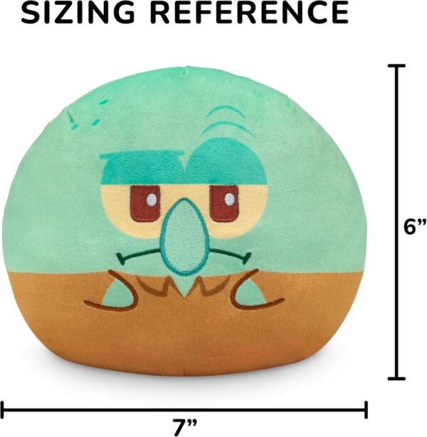 Spongebob Squarepants Squidward + Spongebob 6-Inch Two-Sided Flip Plush Toy with Embroidered Details - Cute Mini Collectible Plush for Kids, Teens, and Adults