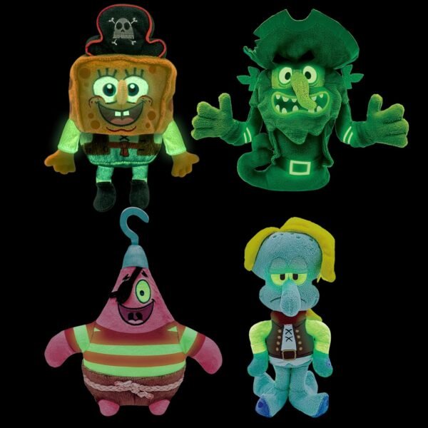 SpongeBob SquarePants Movie: The Search for SquarePants - Bikini Bottom Glow Pals 6" Plush Toy Assortment, Glow-in-the-Dark SpongeBob, Patrick, Squidward, Flying Dutchman Collectibles